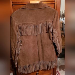 Sears Western Outdoor Wear suede fringed jacket size 38